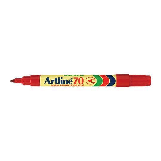 Artline 70 Permanent Marker 1.5mm Bullet Red Box Of 12
