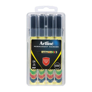 Artline 70 Permanent Marker Black Hard Case Pack Of 4