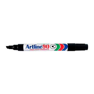 Artline 90 Permanent Marker 5mm Chisel Black Box Of 12