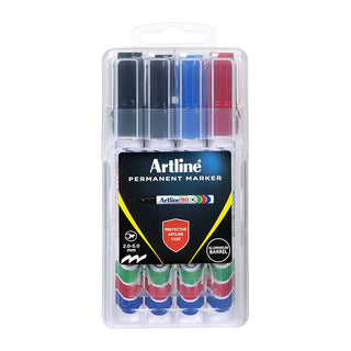 Artline 90 Permanent Marker Chisel Assorted H/case Pack Of 4