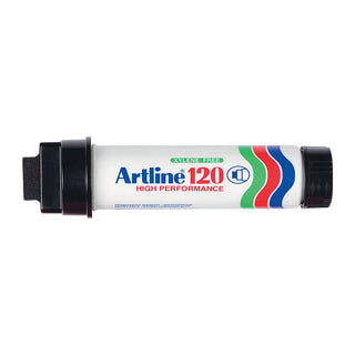 Artline 120 Permanent Marker 20mm Wedge Black Box Of 6
