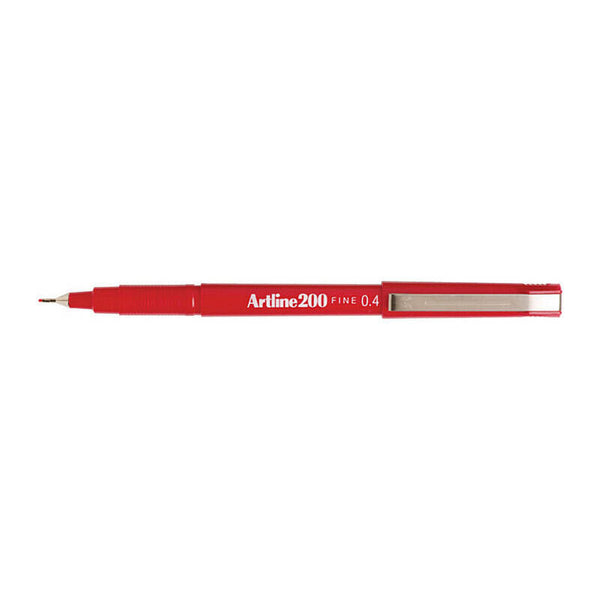 Artline 200 Fineliner Pen 0.4mm Red Box Of 12