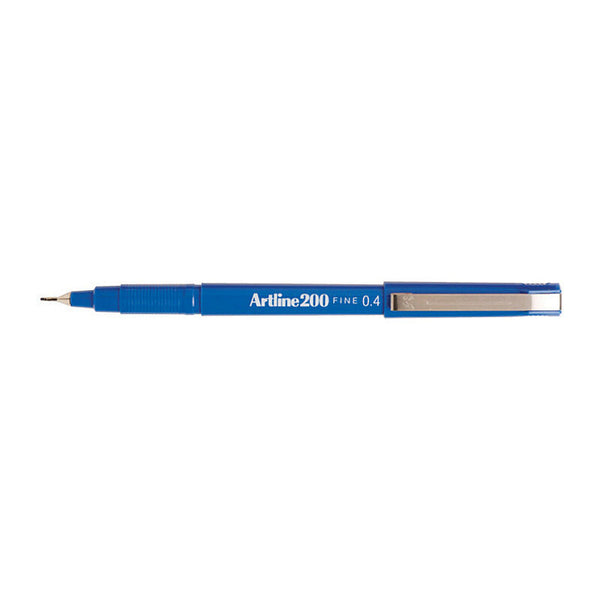 Artline 200 Fineliner Pen 0.4mm Blue Box Of 12