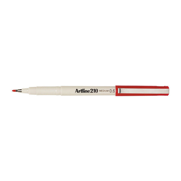 Artline 210 Fineliner Pen 0.6mm Red Box Of 12