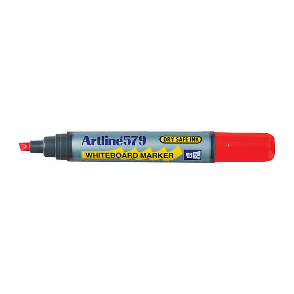 Artline 579 Whiteboard Marker 5mm Chisel Red Box Of 12