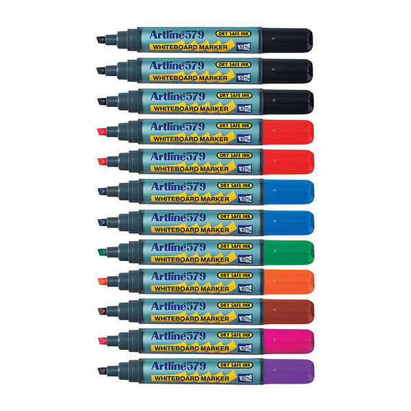 Artline 579 Whiteboard Marker 5mm Chisel Assorted Box Of 12