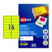 Avery Lsrlbl Yellow L7162fy 16Up Pack Of 25