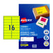 Avery Lsrlbl Yellow L7162fy 16Up Pack Of 25
