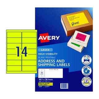 Avery Lsrlbl Yellow L7163f Y14up Pack Of 25
