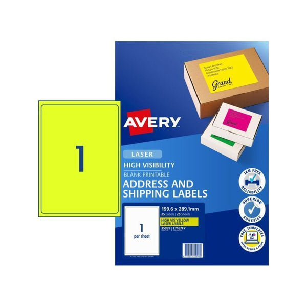 Avery Shiplabel L7167fy Yellow 1UP