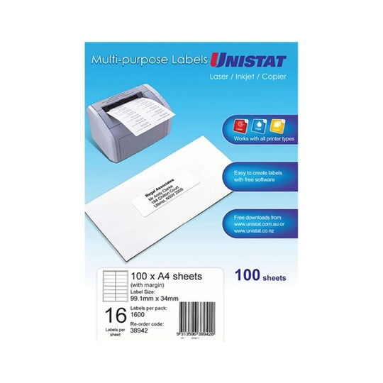 Uni Lip Label 16UP Pack Of 100 Box Of 5