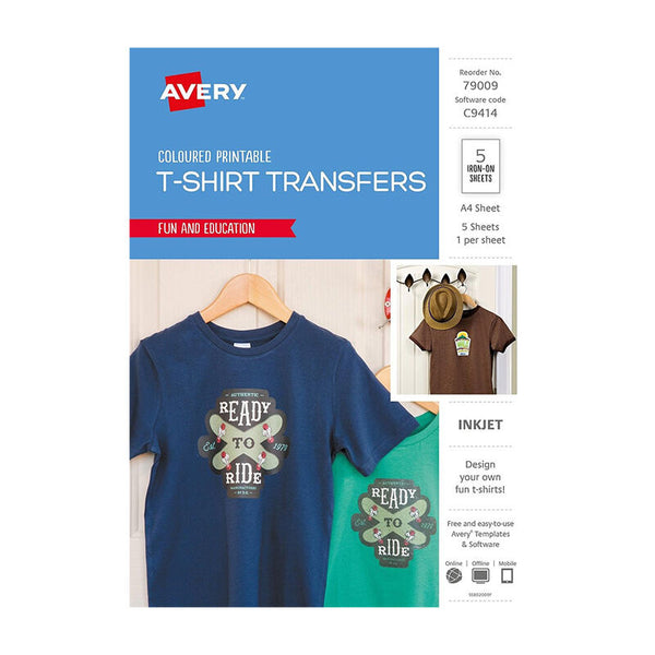 Avery T-Shirt Transfer Colour Pack Of 5
