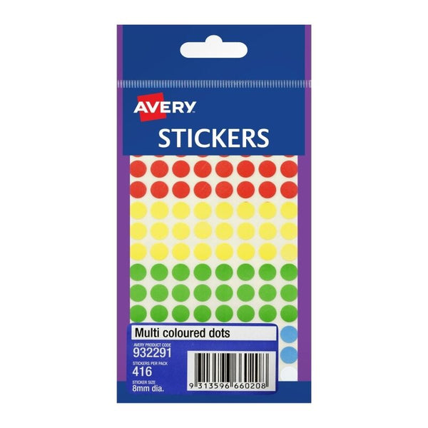Avery Multifunction Dot Sticker 8mm Box Of 10