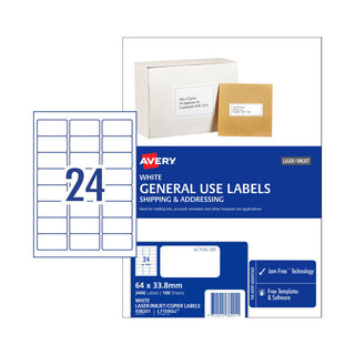 Avery Gen Label L7159gu 24Up Pack Of 100