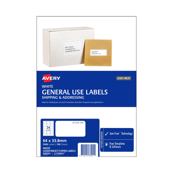 Avery Gen Label L7159gu 24Up Pack Of 100