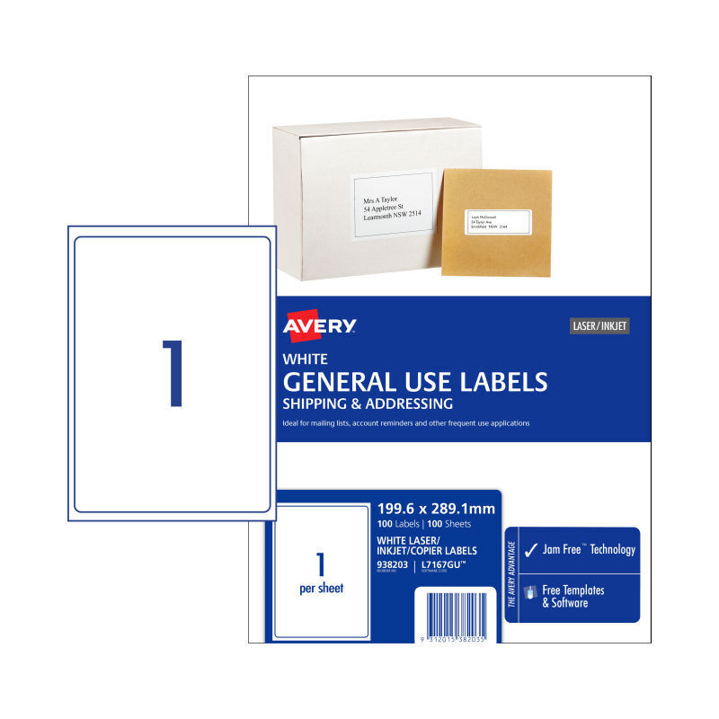 Avery Gen Label L7167gu1up Pack Of 100