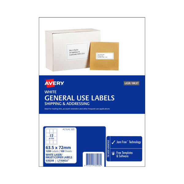 Avery Gen Label L7164gu 12Up Pack Of 100