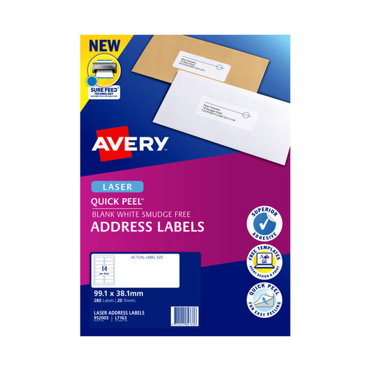 Avery Laser Label L7163 14Up Pack Of 20