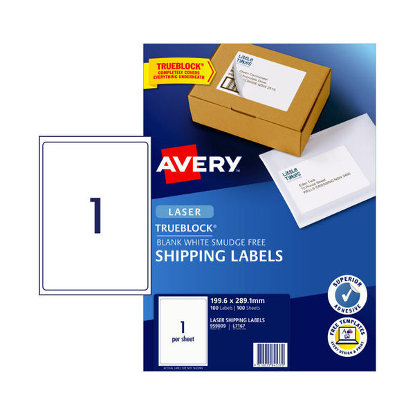 Avery Laser Label L7167 1Up Pack Of 100