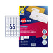 Avery Laser Label L7651 65Up Pack Of 25