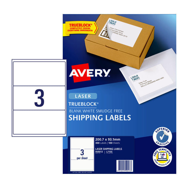Avery Laser Label L7155 3Up Pack Of 100