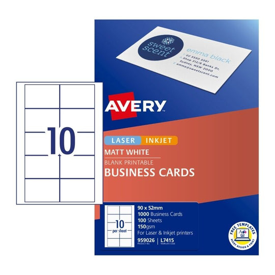 Avery Bus Card L7415 10UP Pack Of 100
