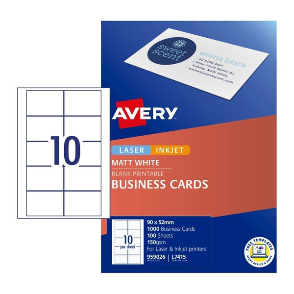 Avery Bus Card L7415 10UP Pack Of 100