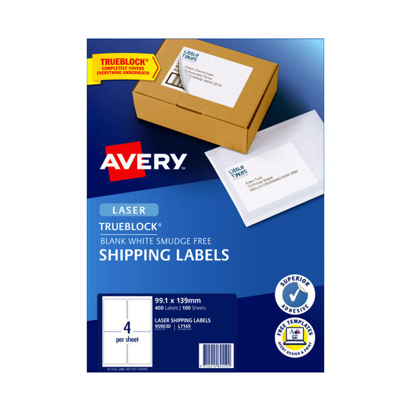 Avery Laser Label Shp L7169 4Up Pack Of 100