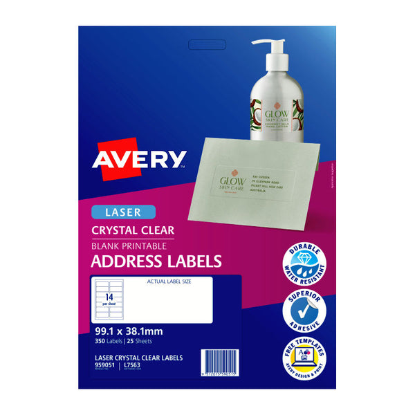 Avery Laser Label Colour L7563 14Up Pack Of 25
