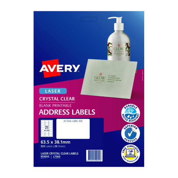 Avery Label Colour L7560 21Up Pack Of 25