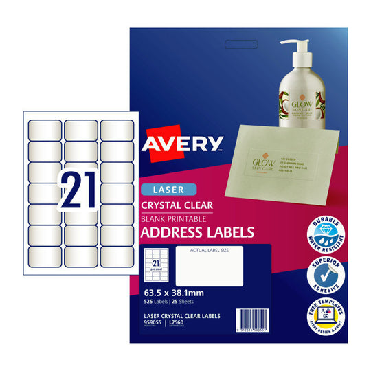 Avery Label Colour L7560 21Up Pack Of 25