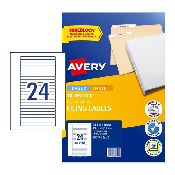 Avery File Label L7170 24UP Pack Of 25