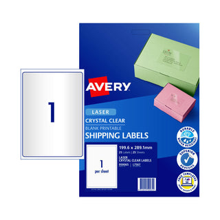Avery Laser Label Colour L7567 1Up Pack Of 25