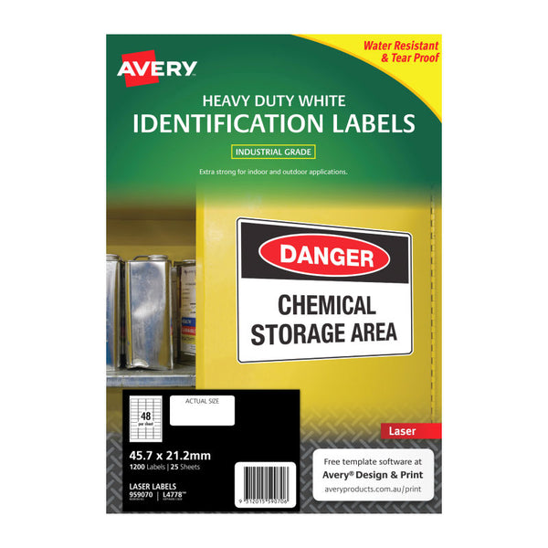 Avery Laser Label HD L4778 48Up Pack Of 25