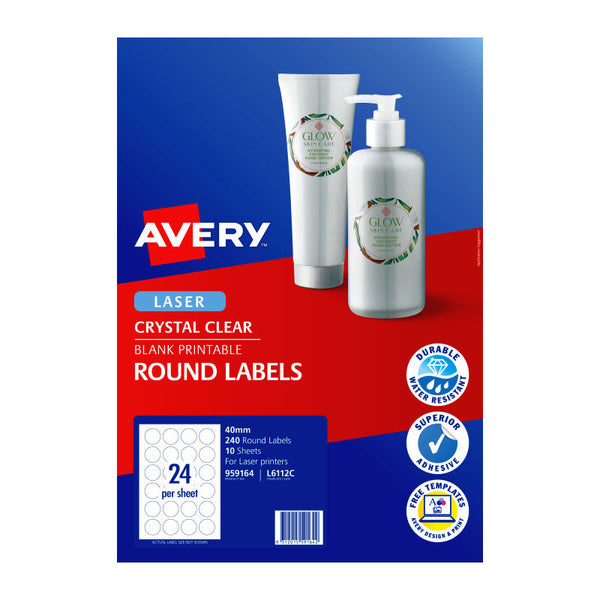 Avery Laser Label Red Colour 40mm Pack Of 240