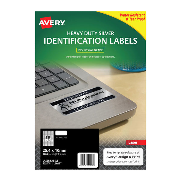 Avery Lsrlbl Silver L6008 189Up Pack Of 20