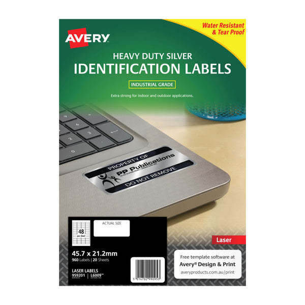 Avery Laser Label HD L6009 48Up Pack Of 20