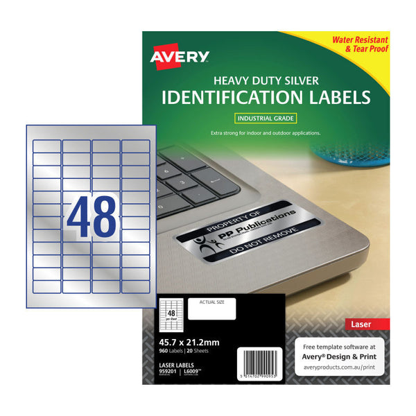 Avery Laser Label HD L6009 48Up Pack Of 20