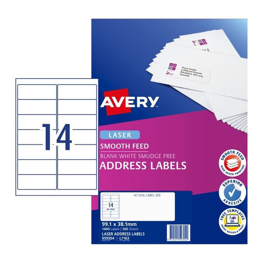 Avery Laser Label L7163 14UP Box Of 5