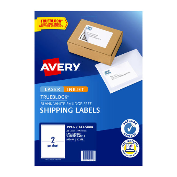 Avery IP Label White L7168 2Up Pack Of 10