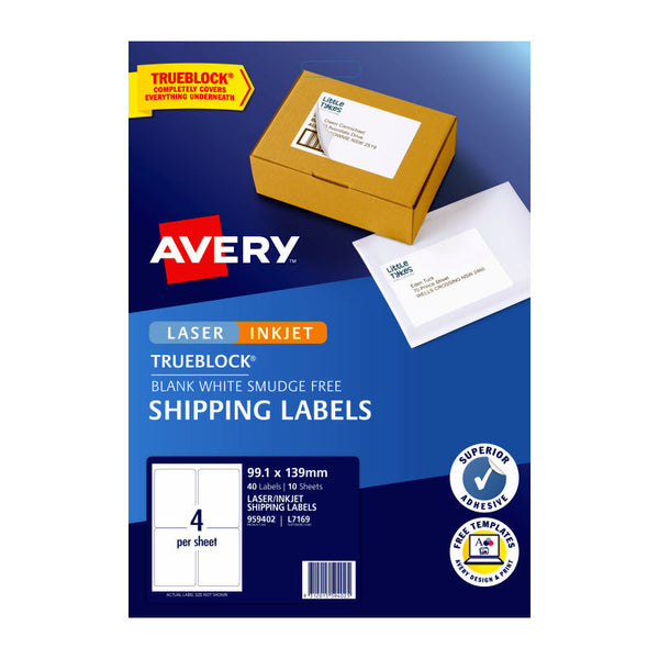 Avery IP Label White L7169 4Up Pack Of 10