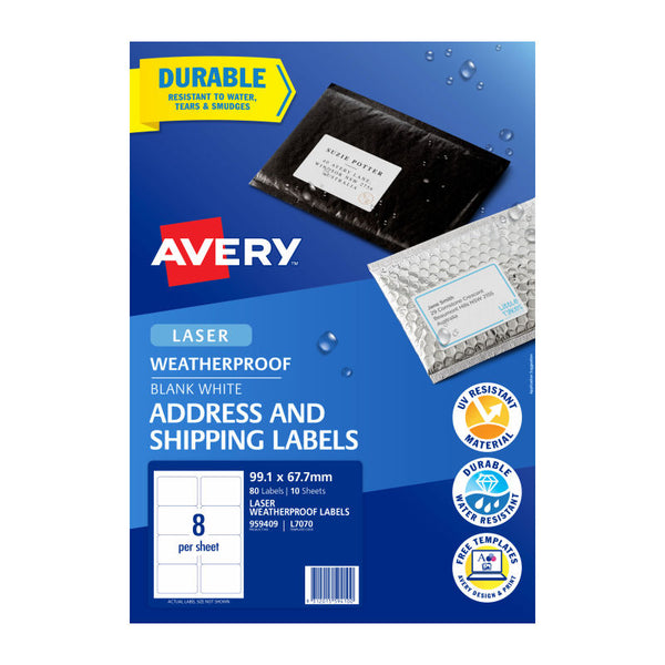 Avery Laser Label L7070 8Up Pack Of 10