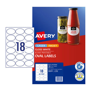 Avery Label Oval L7102 18Up Pack Of 10