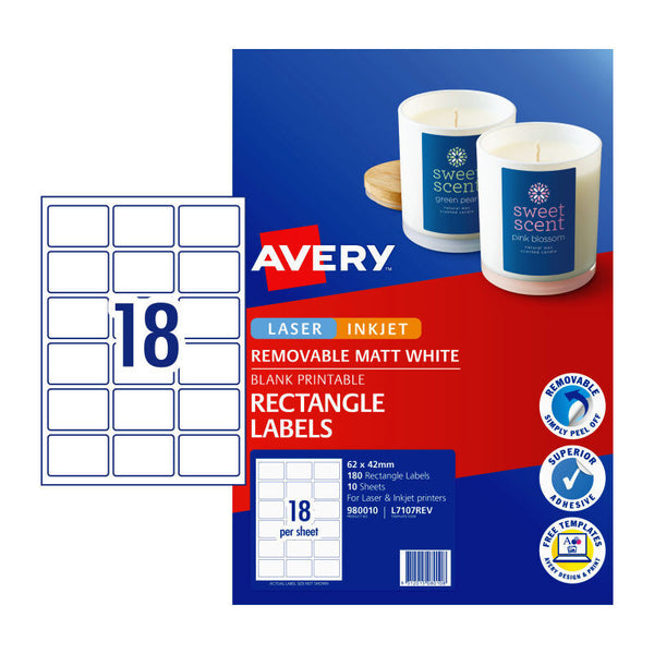 Avery Label Rem Matt L7017rev 18Up