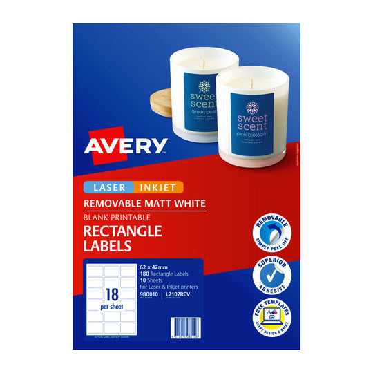 Avery Label Rem Matt L7017rev 18Up