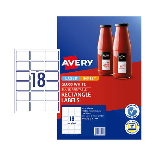 Averylbl Rectangular L7109 18Up Pack Of 10