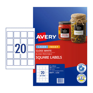 Avery Label Square L7124 20Up Pack Of 10