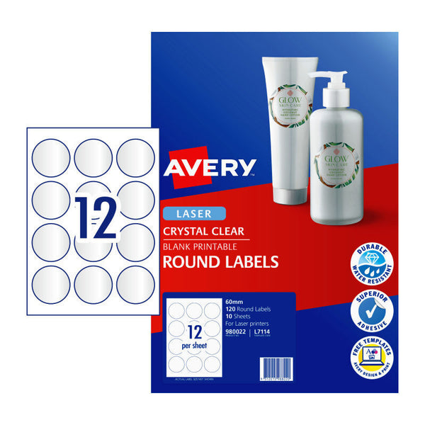 Avery Label 12Up 60mm Colour Red Pack Of 10
