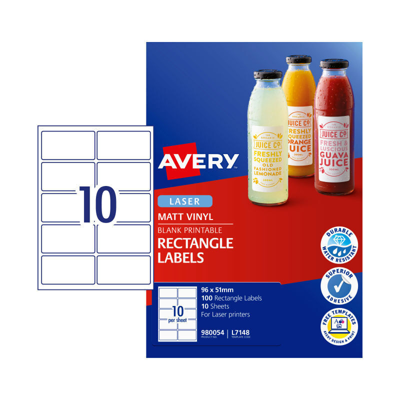 Avery Lsrlbl Rct L7148 10Up Pack Of 100