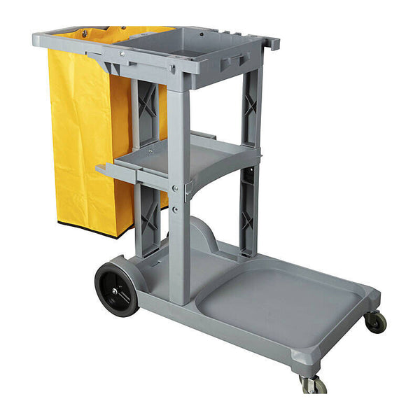Cleanlink Janitor's Trolley 3 Tier Grey